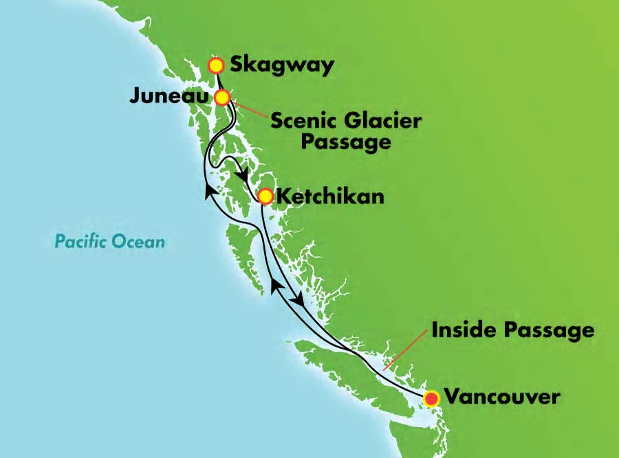 norwegian alaska cruise route