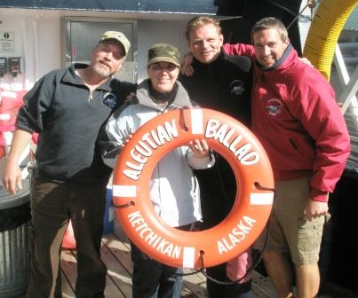 Rene with the crew of the Bering Sea Crab Fishermans Tour