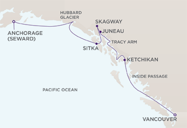 Regent Seven Seas Alaska 7 Day cruise itinerary