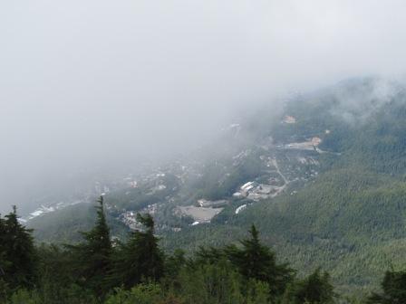 The same view while fogged in on the Deer Mountain Trail in Ketchikan