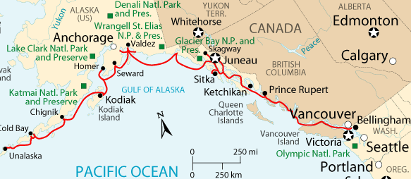 Check out all the stops on the Alaska Marine Highway System!