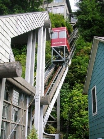The Cape Fox Lodge Funicular in Ketchikan Alaska
