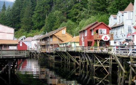 A view of Creek Street in Ketchikan Alaska