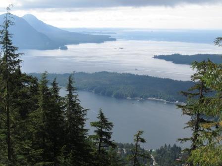 The spectacular view from the 1 mile lookout on the Deer Mountain Trail in Ketchikan Alaska