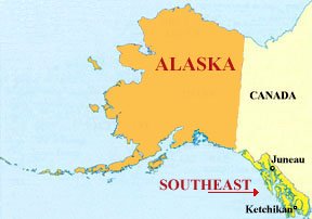 Map of Ketchikan Alaska and Southeast Alaska