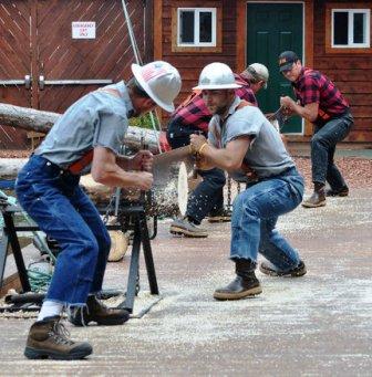 Speed Sawing at the Ketchikan Lumberjack Show