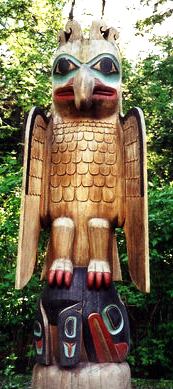 The Thunderbird Whale Totem Pole at Totem Bight State Park