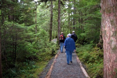 The hike to Traitors Cove for Bear Viewing in Alaska